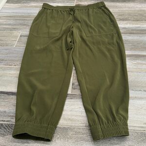 Ann Taylor Jogger Green Pants NWT Size L Comfort and Casual for Everyday Wear